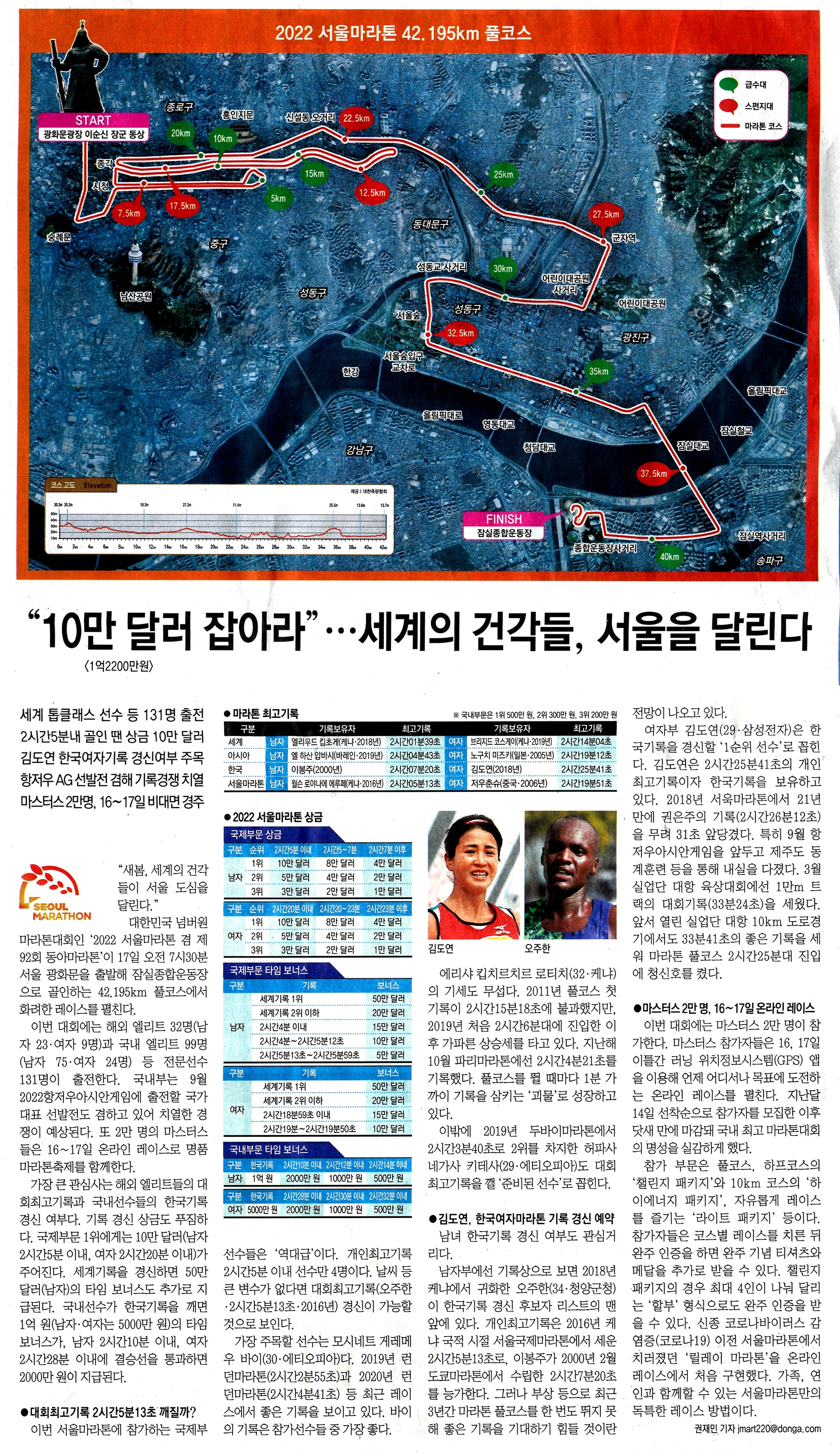 10만 달러 잡아라 세계의 건각들 서울을 달린다.